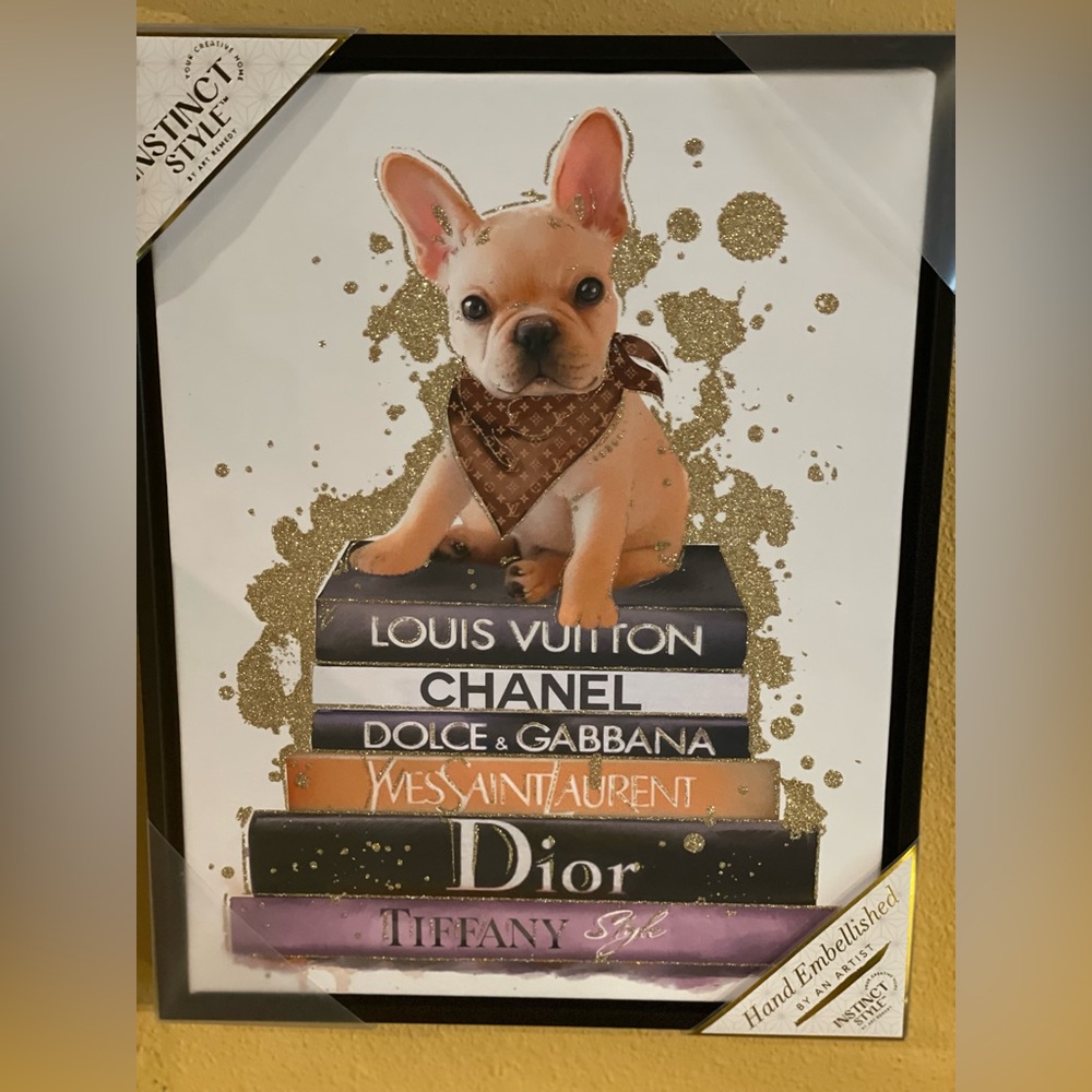 INSTINCT STYLE BY ART REMEDY NWT Fashionable French Bulldog Canvas Art